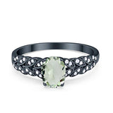 Oval Natural Stone Vintage Marquise Style Ring