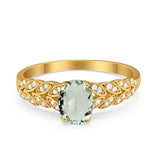 Oval Natural Stone Vintage Marquise Style Ring