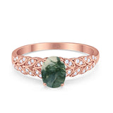 Oval Natural Stone Vintage Marquise Style Ring