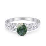 Oval Natural Stone Vintage Marquise Style Ring
