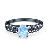 Oval Natural Stone Vintage Marquise Style Ring