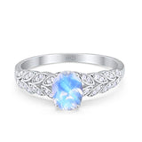 Oval Natural Stone Vintage Marquise Style Ring