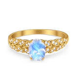 Oval Natural Stone Vintage Marquise Style Ring
