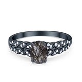 Oval Natural Stone Vintage Marquise Style Ring