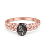 Oval Natural Stone Vintage Marquise Style Ring
