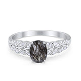 Oval Natural Stone Vintage Marquise Style Ring