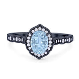 Vintage Style Oval Natural Stone Floral Ring