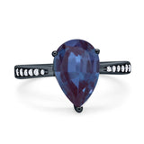 Pear Teardrop Solitaire Tapered Ring