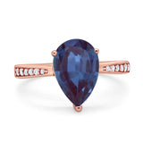 Pear Teardrop Solitaire Tapered Ring