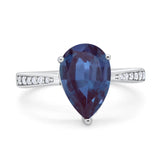 Pear Teardrop Solitaire Tapered Ring