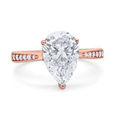 Pear Teardrop Solitaire Tapered Ring
