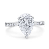 Pear Teardrop Solitaire Tapered Ring