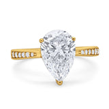 Pear Teardrop Solitaire Tapered Ring