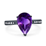 Pear Teardrop Solitaire Tapered Ring