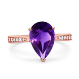 Pear Teardrop Solitaire Tapered Ring