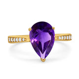 Pear Teardrop Solitaire Tapered Ring