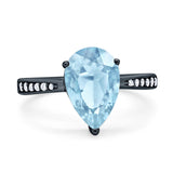 Pear Teardrop Solitaire Tapered Ring