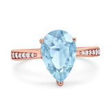 Pear Teardrop Solitaire Tapered Ring