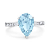 Pear Teardrop Solitaire Tapered Ring