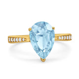 Pear Teardrop Solitaire Tapered Ring