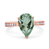 Pear Teardrop Solitaire Tapered Ring