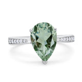 Pear Teardrop Solitaire Tapered Ring