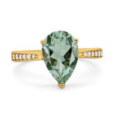 Pear Teardrop Solitaire Tapered Ring