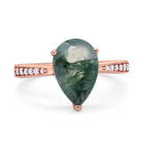 Pear Teardrop Solitaire Tapered Ring