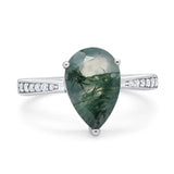 Pear Teardrop Solitaire Tapered Ring