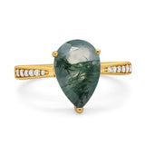 Pear Teardrop Solitaire Tapered Ring