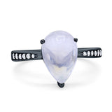 Pear Teardrop Solitaire Tapered Ring