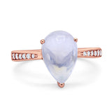 Pear Teardrop Solitaire Tapered Ring
