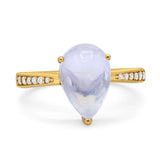 Pear Teardrop Solitaire Tapered Ring