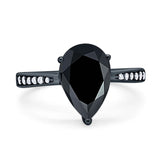 Pear Teardrop Solitaire Tapered Ring