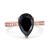 Pear Teardrop Solitaire Tapered Ring