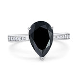 Pear Teardrop Solitaire Tapered Ring