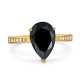 Pear Teardrop Solitaire Tapered Ring