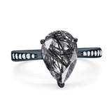 Pear Teardrop Solitaire Tapered Ring