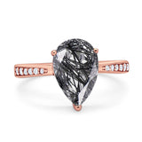 Pear Teardrop Solitaire Tapered Ring