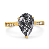 Pear Teardrop Solitaire Tapered Ring