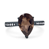 Pear Teardrop Solitaire Tapered Ring