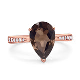 Pear Teardrop Solitaire Tapered Ring