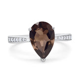 Pear Teardrop Solitaire Tapered Ring