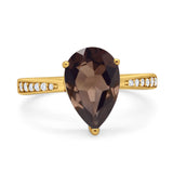 Pear Teardrop Solitaire Tapered Ring