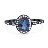 Oval Vintage Style Natural Stone Art Deco Ring