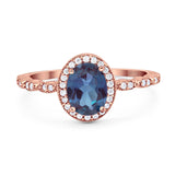 Oval Vintage Style Natural Stone Art Deco Ring