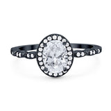 Oval Vintage Style Natural Stone Art Deco Ring