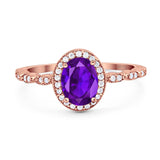 Oval Vintage Style Natural Stone Art Deco Ring