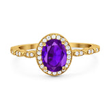 Oval Vintage Style Natural Stone Art Deco Ring