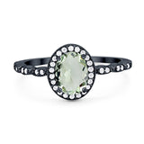 Oval Vintage Style Natural Stone Art Deco Ring